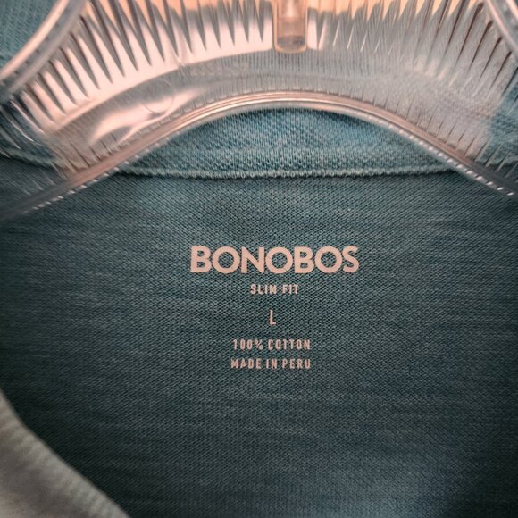 Bonobos Men's LG Slim Fit Cotton Polo Short Slv Collared Shirt Robins Egg Blue - Picture 2 of 6